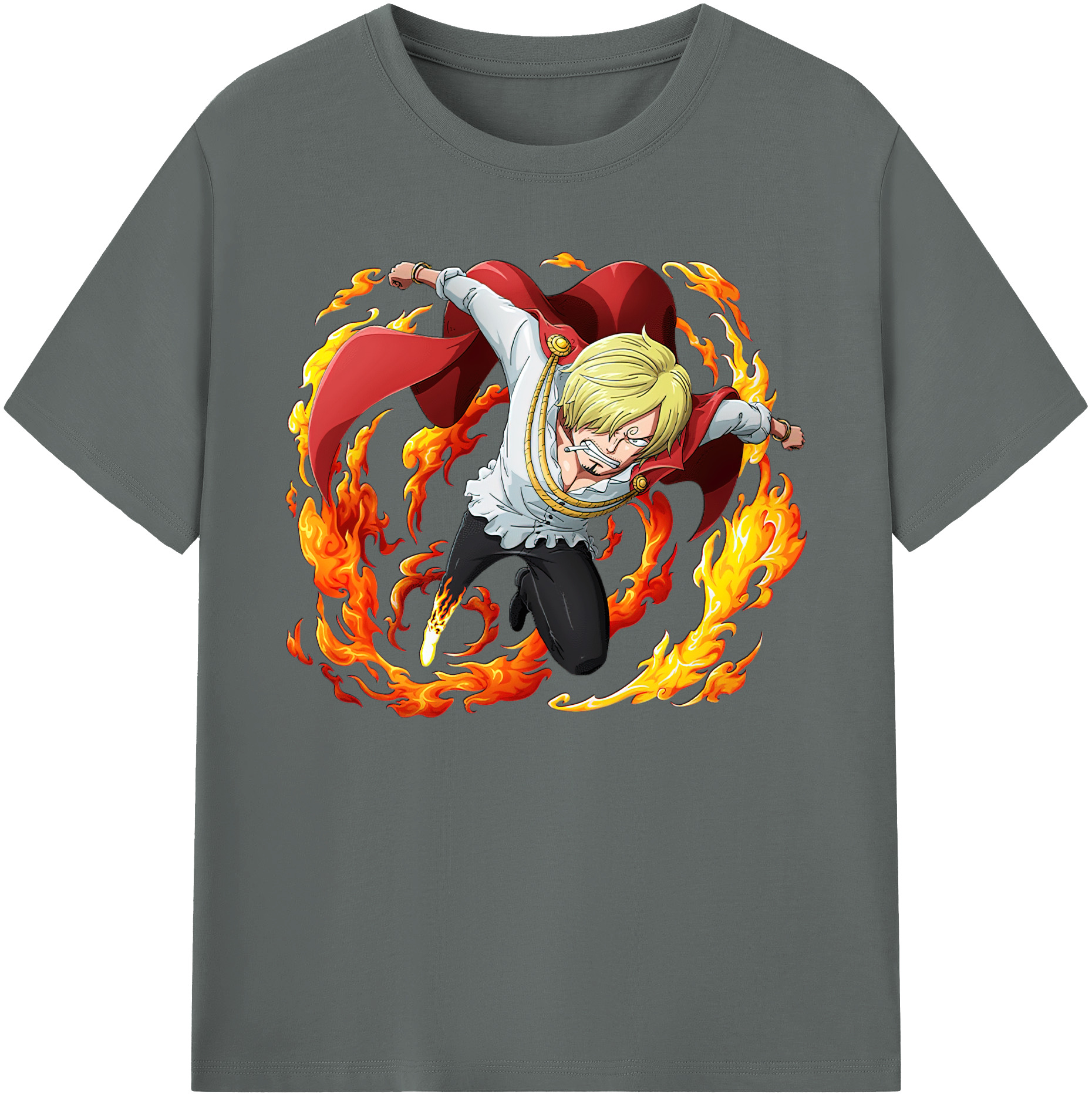 （画像用） ワンピース サンジ ONE PIECE Sanji 綿100％ メンズ半袖Tシャツ｜肌触りやわらか＆通気性